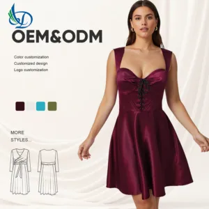 Women's Sexy Mini for Bandage Dress Spaghetti Strap Backless Bodycon Robe for Club Casual