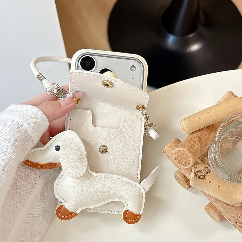 Fashionable Wallet Phone Case For Iphone With Lanyard And Card Slot_voghion.com