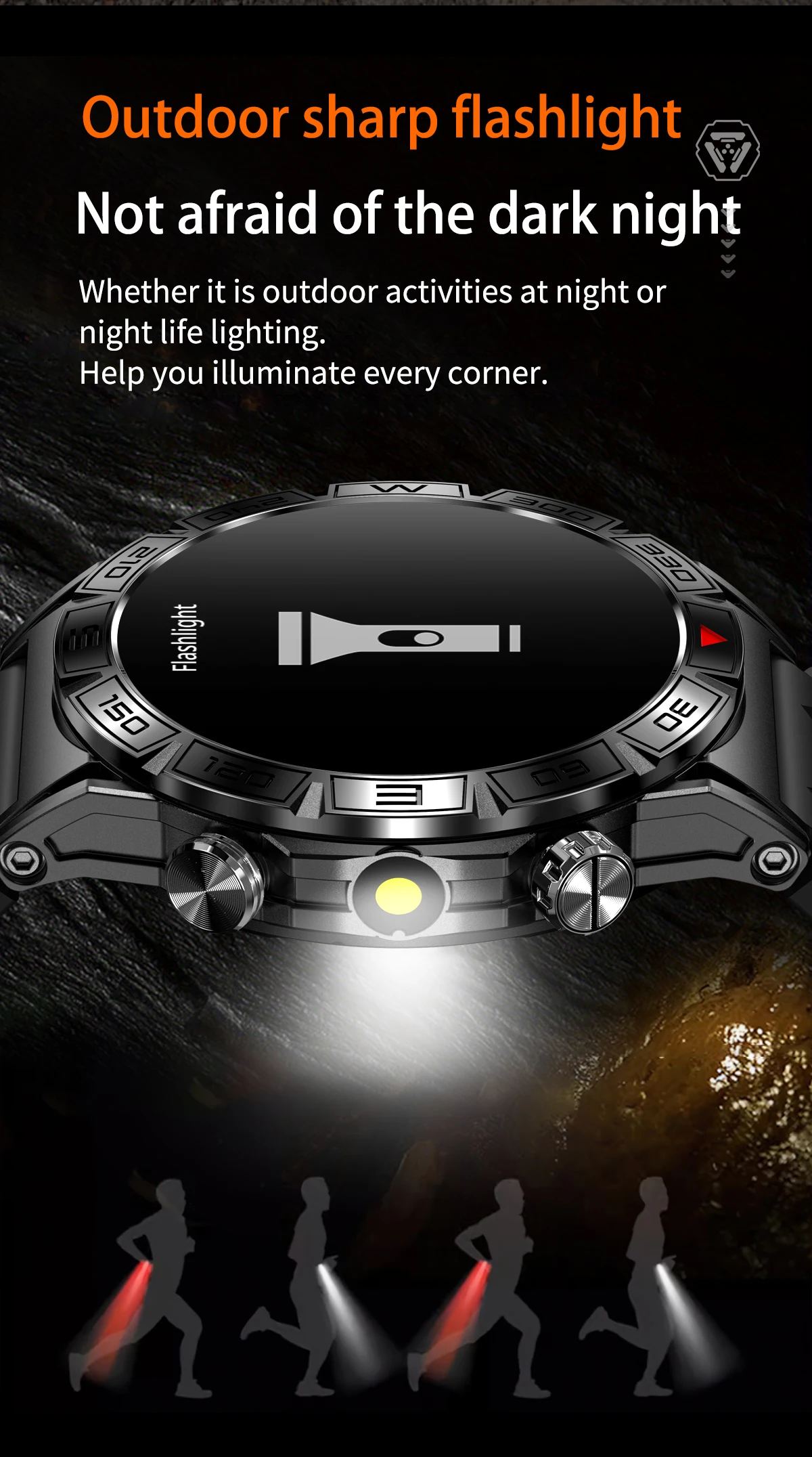 Chinese factory supplier supply  2025 Kc80 Men Outdoor Relojes Smartwatch Flashlight 1atm Waterproof Bt Call Blood Oxygen Heart Rate Sport Amoled Smart Watch - Buy Men Outdoor Smartwatch amoled Smart Watch kc80 Smartwatch