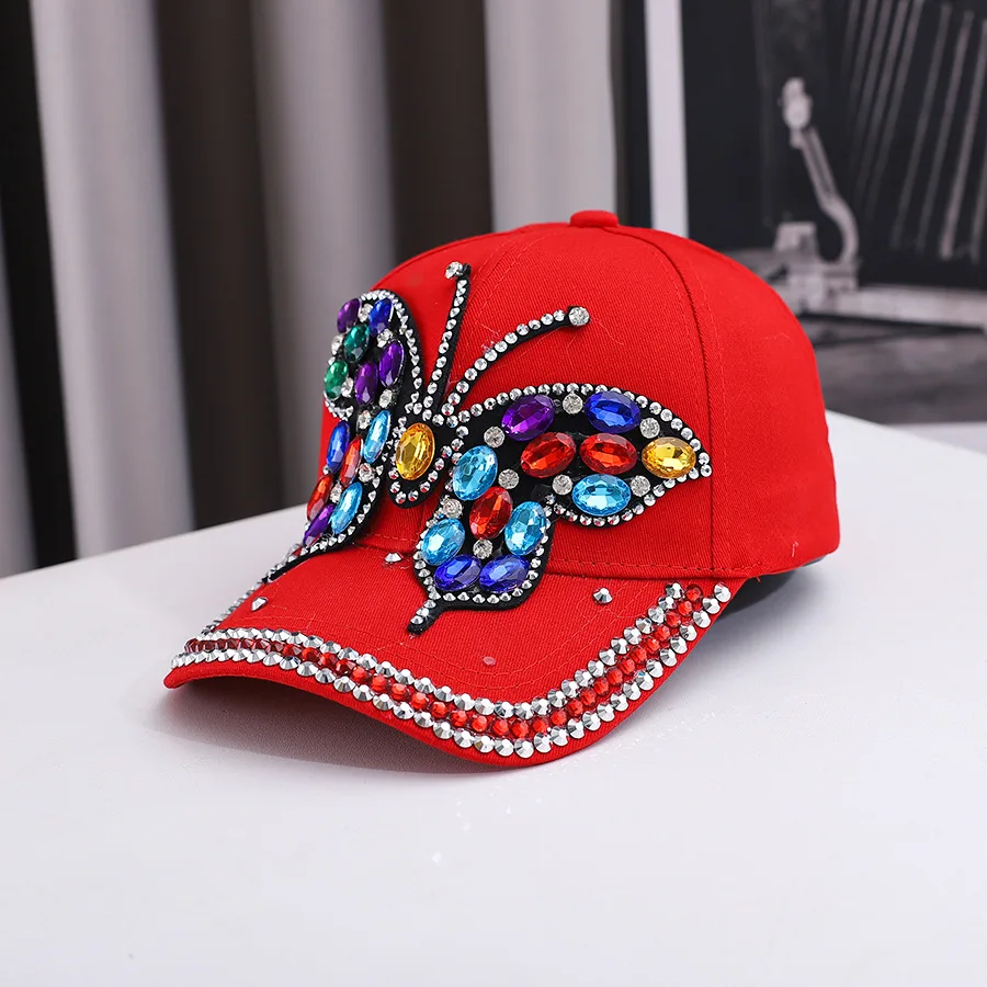 Fashion Outdoor Washed Denim Shining Diamond Baseball Cap  display picture 3