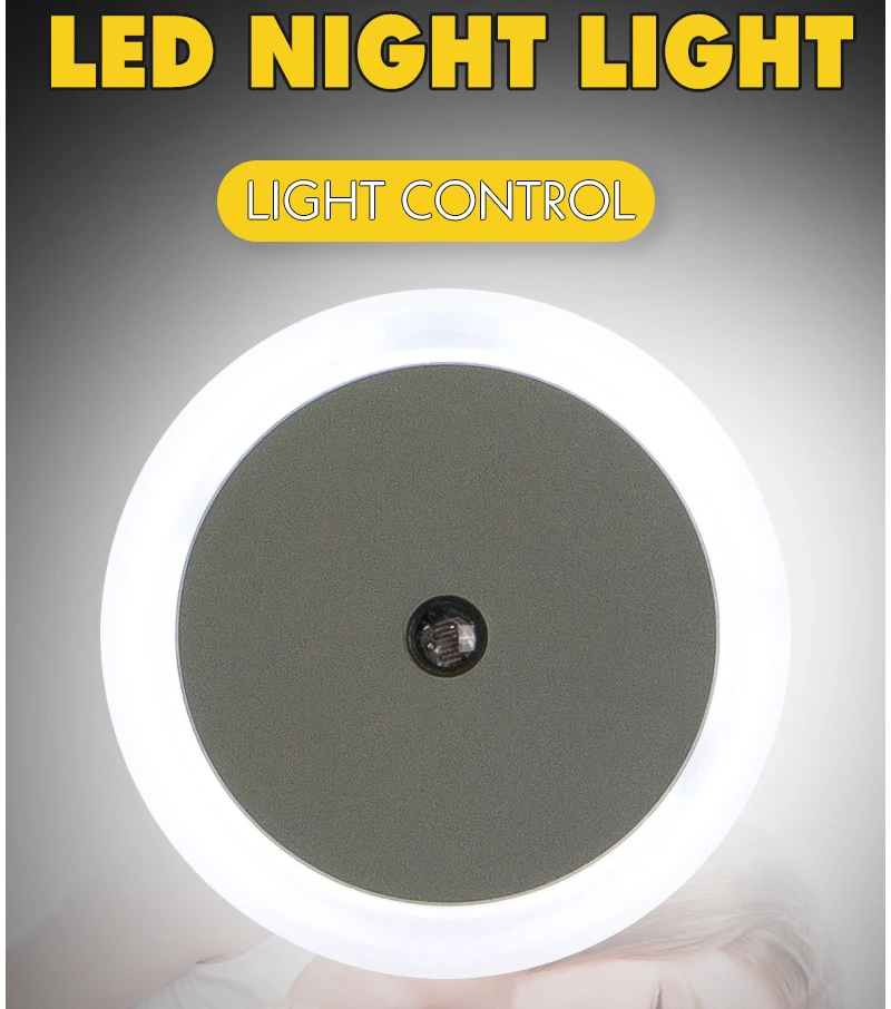 LED Night Light Lamp with Smart Sensor Dusk to Dawn Sensor Night Lights Plug Into Wall Daylight White for Bathroom Hallway