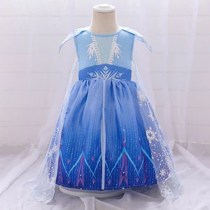 MQATZ Elsa Princess Cosplay Party Dress for Kids Kids Dress for Baby 1 to 4 Years Old