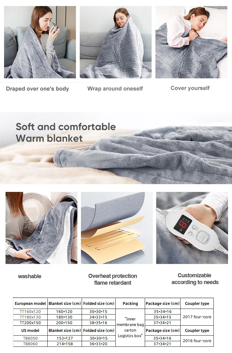 Electric Blanket Thicker Heater Body Warmer Heated Blanket Thermostat