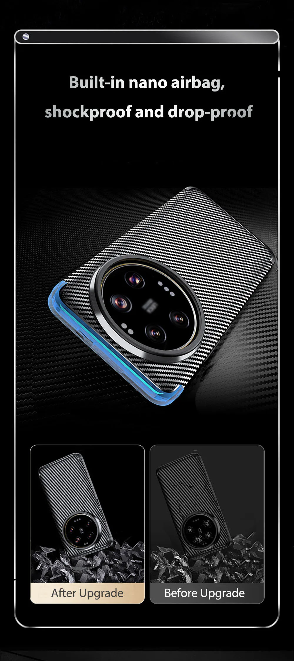 product soft case for xiaomi 14 pro ultra carbon fiber texture phone simple  drop resistant anti fingerprint wls86 wlons-8