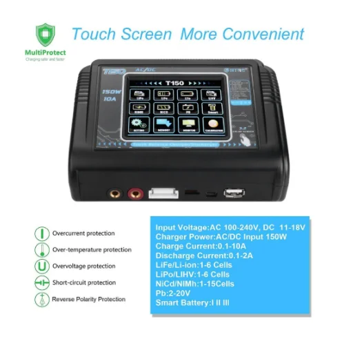 HTRC RC Balance Charger HT306 DC DUO 600W*2 30A*2 Dual Port 4.3" Color LCD Touch Screen for Lilon/LiPo/LiFe/LiHV Battery factory