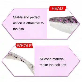 OEM Fishing Soft Bait With Forked Tail 2" 3" 4" 10pcs/bag Fishing Worm Bait Lacquer Double Color Silicone Fish Bait – Soft Lure – view 5