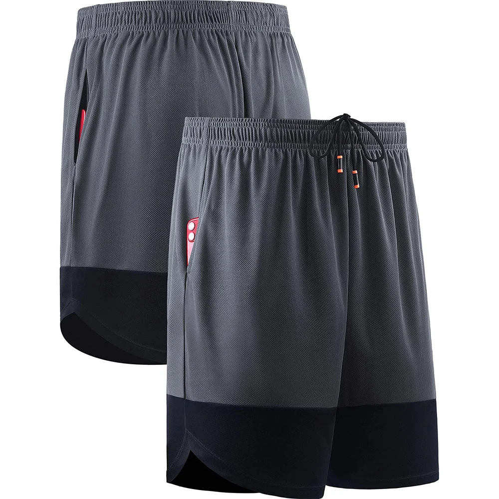 Pánské kraťasy s kapsou na telefon na míru, cvičební, rychleschnoucí, s potiskem, polyesterovými síťovanými kraťasy, běžecké kalhoty a kraťasy 392_voghion.com