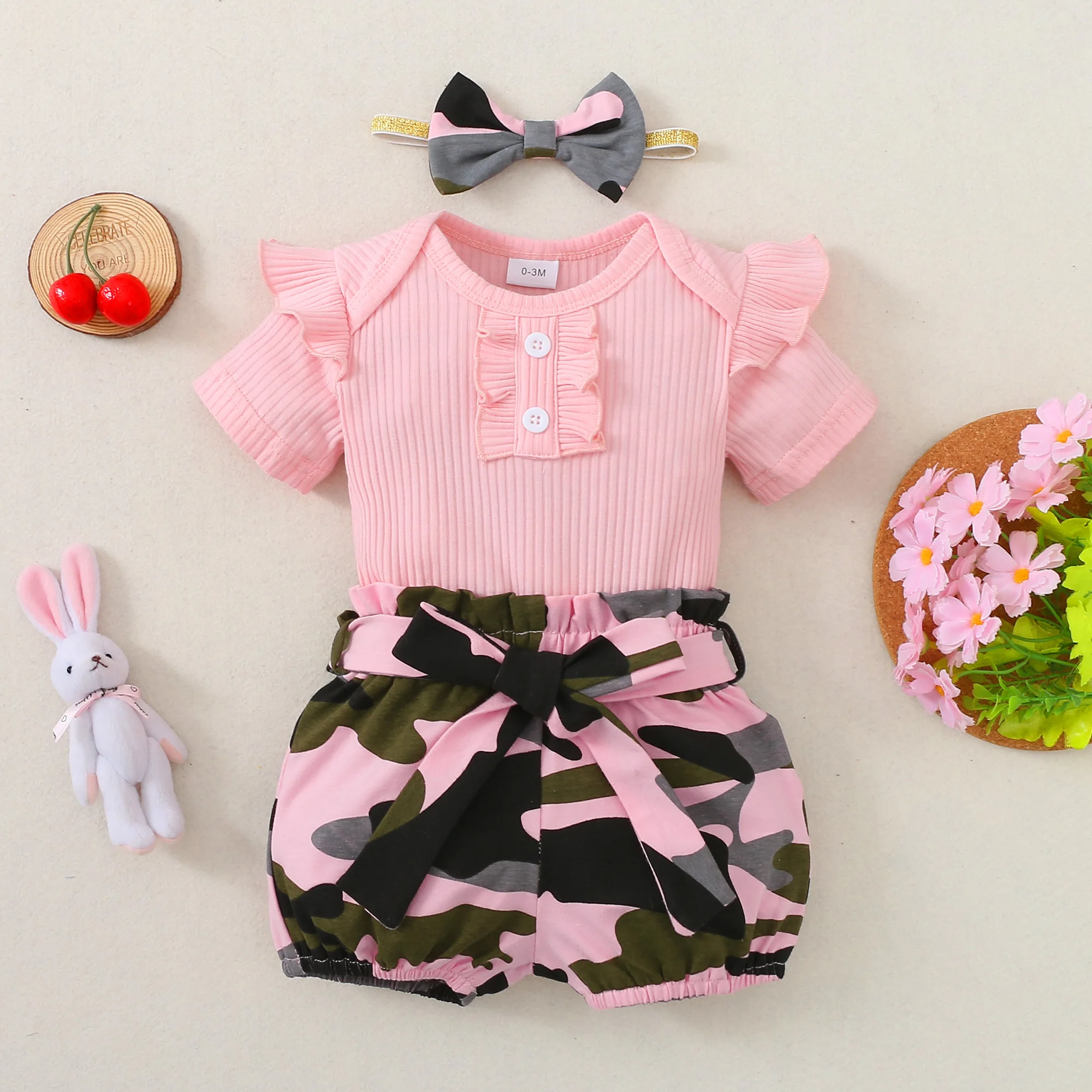 612 Months Newborn Baby Girl Clothes Shorts Set Baby Girl Stuff Gifts