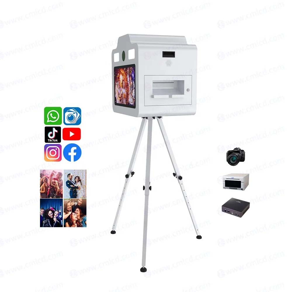 DSLR Photobooth Shell Machine Selfie Station Kiosk DNP HITI Printer Instant Print Touch Screen Monitor Camera Photo Booth Box