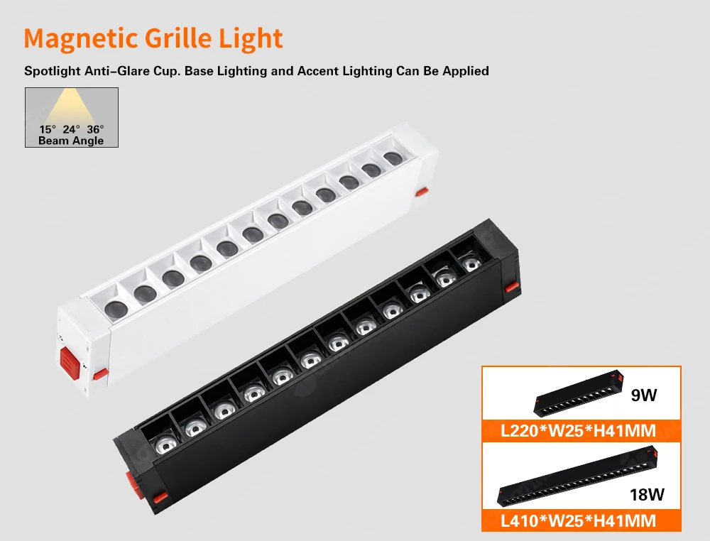 New Ceiling Rail Lighting Smart Dimmable Spotlight Commercial System Track Focus Lamp Led Magnetic Linear 18W Grille Spot Lights