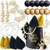 Decoración de cadena de perlas negras de 21 piezas.