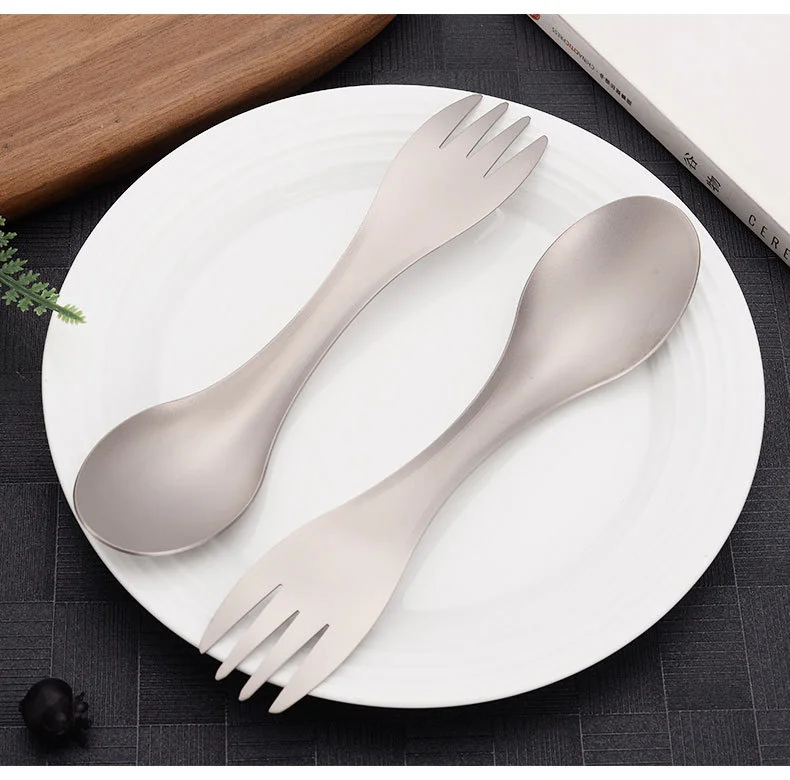 Couvert Spork Titanium - Cuillère Fourchette Outdoor Camping - Léger