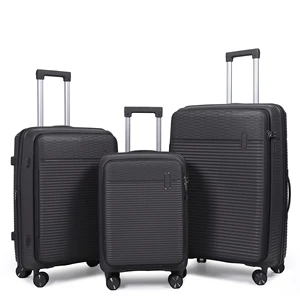 Unisex Luxury 3-Piece PP Luggage Set Open the lid Customized Simple Carry-On Suitcase TSA Travel Spinner Caster Waterproof
