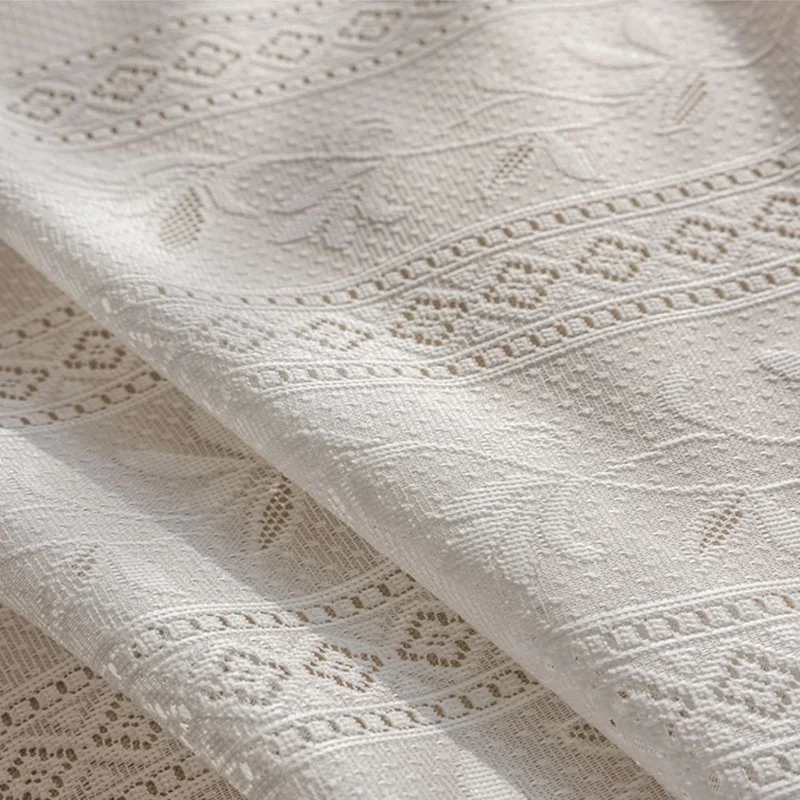 ZSTARR Custom Triple Pleated Floral Patterned Jacquard Luxury Sheer Curtains for  Livingroom and BedroomTriple Pleated