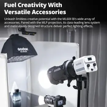 Godox ML60II Bi Portable LED Video Light 2800K-6500K Bi-Color Handheld Photography Light Godox ML60ii detail image