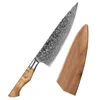 Coltello da chef giallo 01 + fodero in legno