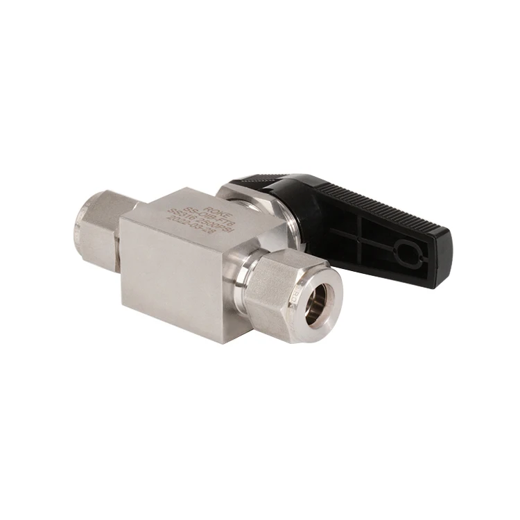 Instrumentation Double Ferrule Straight Type Ball Valve High Pressure PTFE PFA PEEK Compression 6000psi Stainless Steel 316