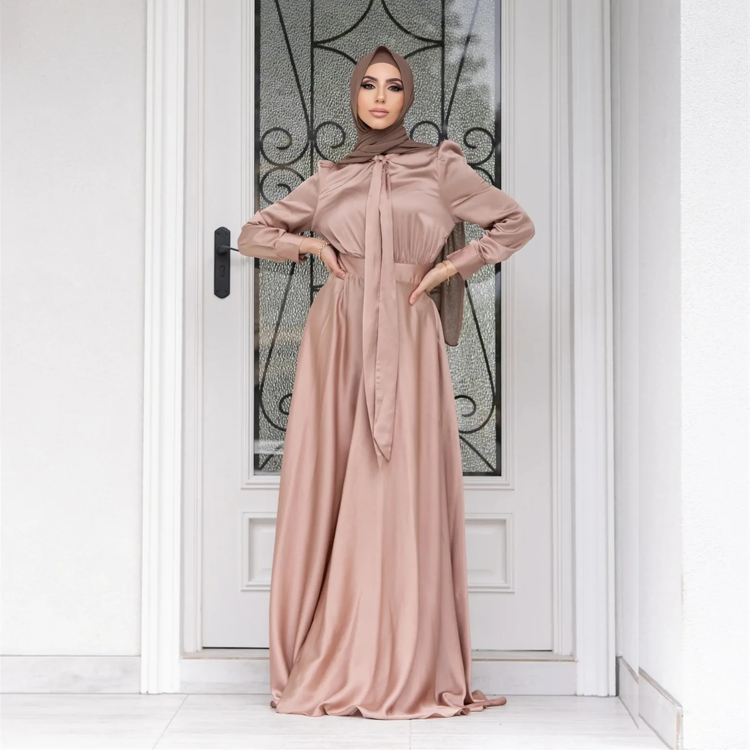 fitted lace wedding dress Long Sleeve Criss Cross Maxi Dress