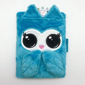 Sweet Cute Journal Lovely Rabbit Plush Animal Warm Furry Diary Notebooks for Kids and Students