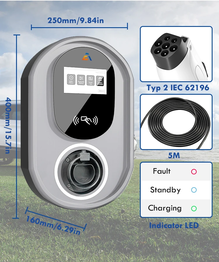 16a 32a 11kw Ip65 Type2 Car Charging Station Fast Ev Charger Ev ...