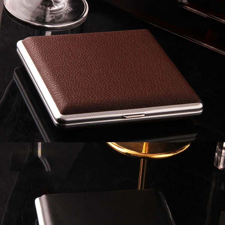 New Metal Cigarette Case Clip Custom Cigarette Case Leather Cigarette Case