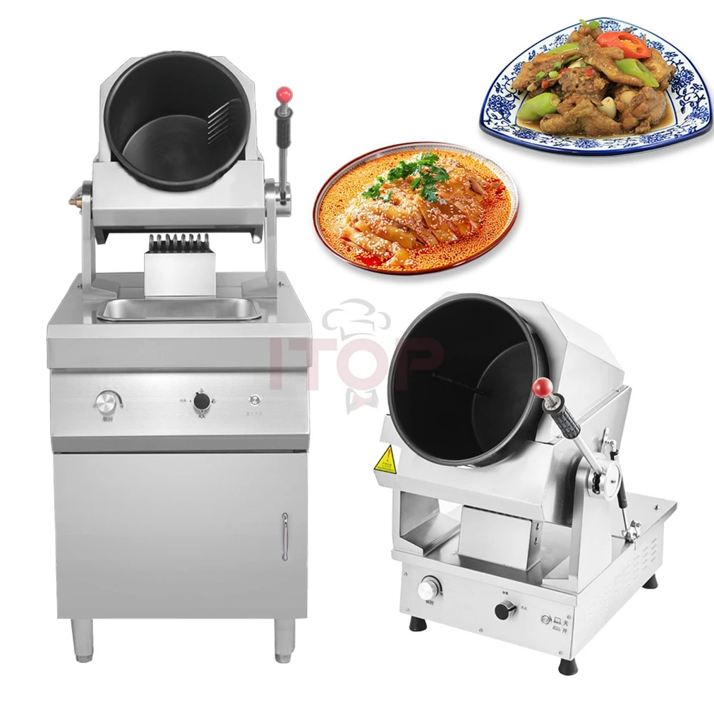 ITOP Automatic Cooking Machine Smart Touch Screen Panel Set Time  Temperature 6L Non-stick Wok Efficient Cooking Robot 220-240V