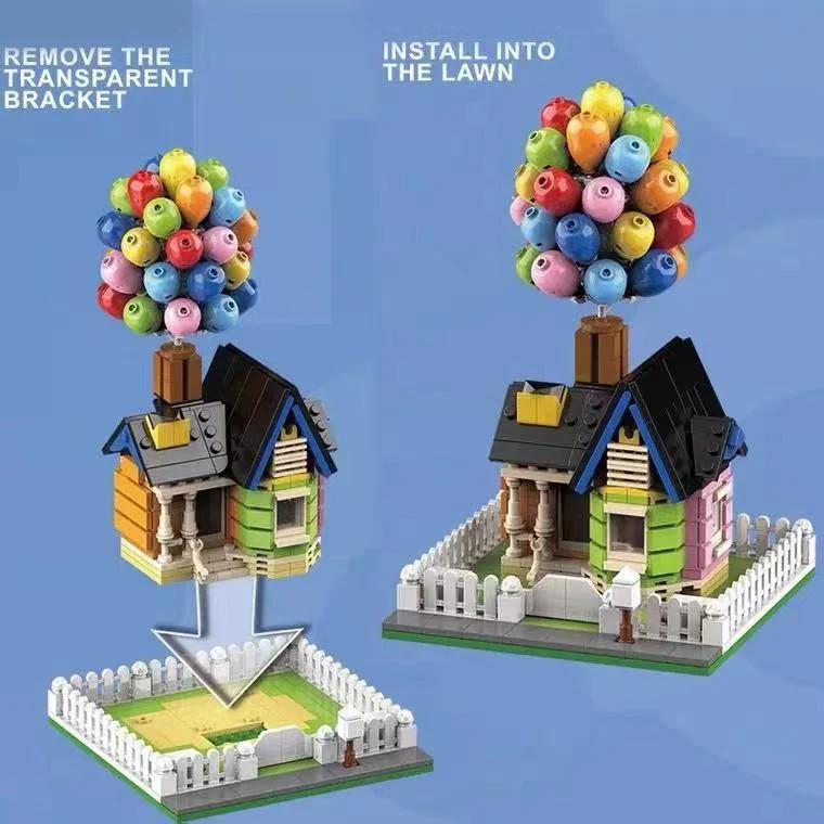 Animated Movie Floating Balloon House City DIY Assemble Toys for