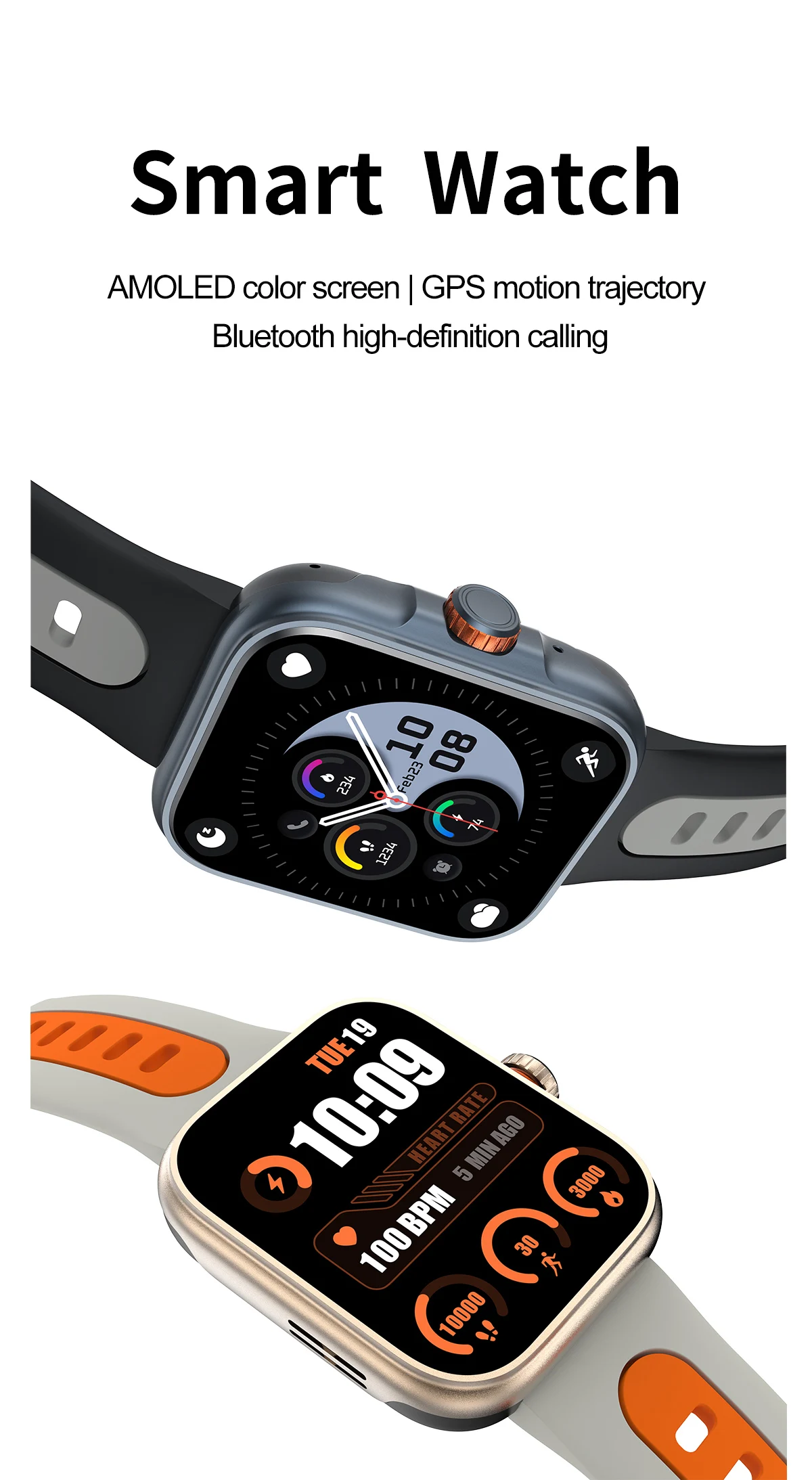 Hd Screen+Gps Smartwatch Heart Rate Sport True Accurate Blood Oxygen Ip67 Health Tracker Blood Pressure Smart Watch
