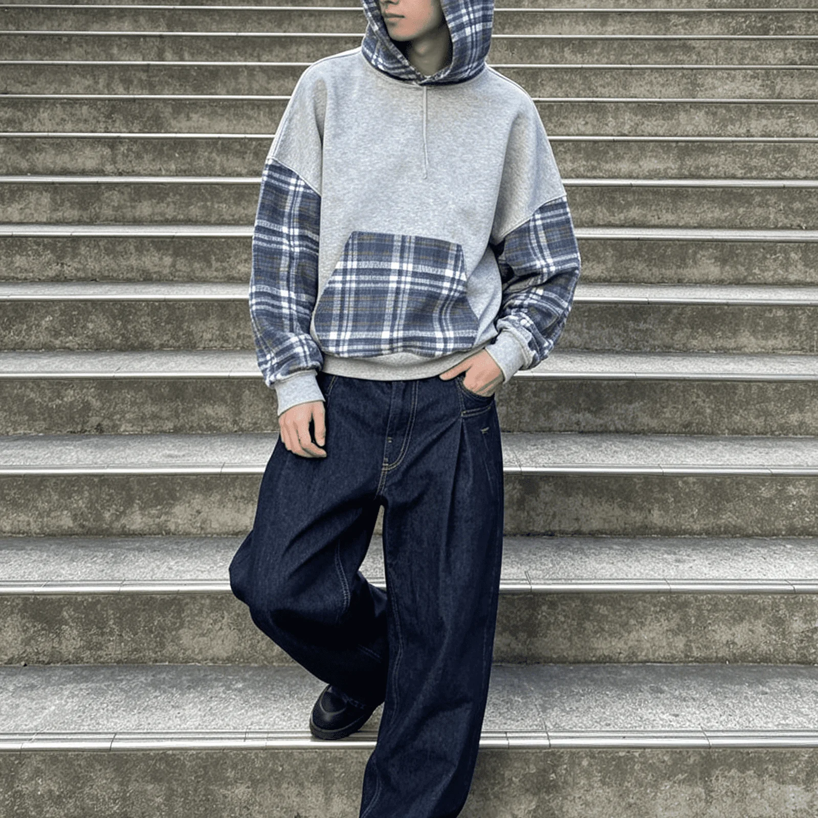 Custom Men's Oversized Acid Wash Zipup Hoodie 100% Cotton French Terry Boxy Streetwear gallery 4