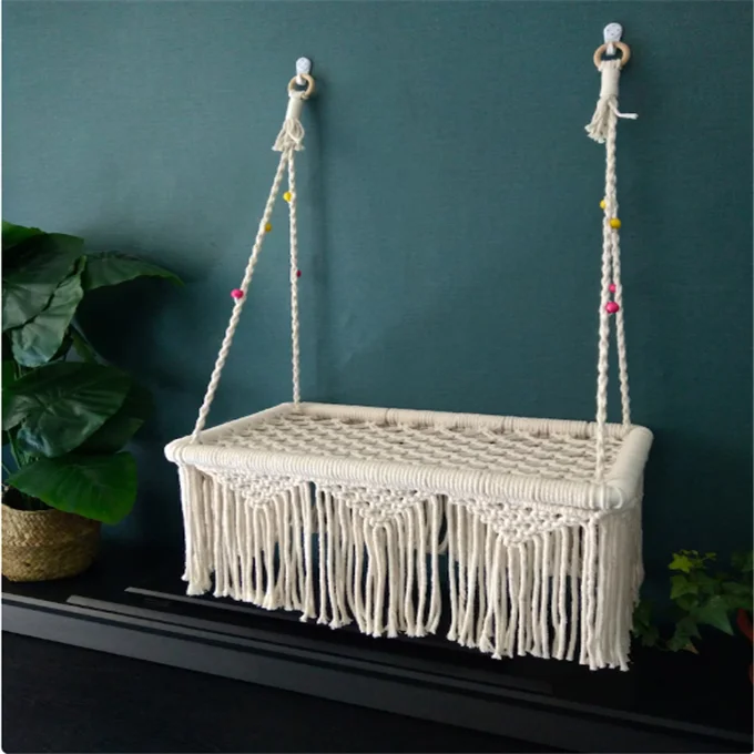 New customized Macrame Cat hammock for window hand woven pet swing bed Boho wall decoration W1189