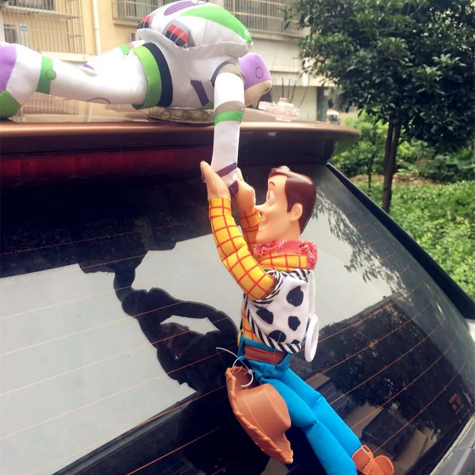 TCXW041314 Toy Story Woody Buzz Light year Car Dolls Plush Toys Outside Hang Toy Cute Auto Accessories Car Decoration Doll