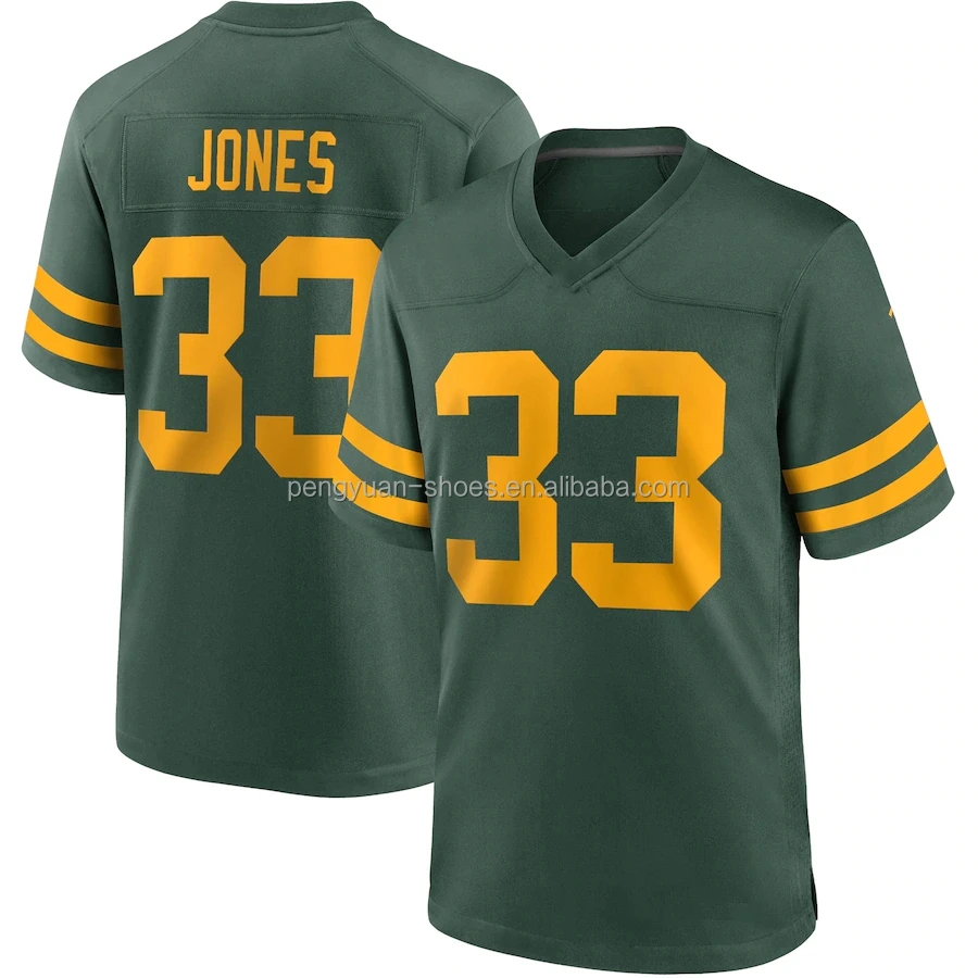 Wholesale Best Quality #9 Christian Watson #23 Jaire Alexander #26 Darnell  Savage Jr. #33 Aaron Jones American Football Jersey From m.