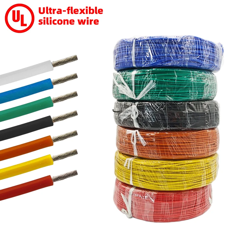 Custom UL 18awg Low-smoke Halogen-free Tinned Copper Conductor House Wire Silicone Rubber 18 Awg Electronic Cables and Wires