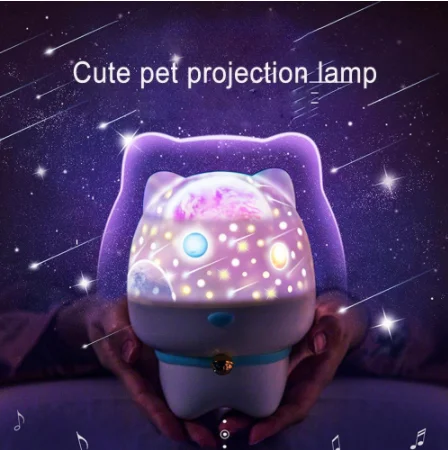 LED Projector Lights No Blueteeth Star Sky USB Light Charging Night Light Cute Pet Projection Lamp for Indoor Room Decoration