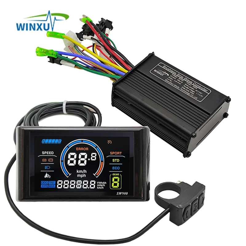 Ailao elektrische motorcontroller, waterdichte lcd-scherm elektrische fiets scooter borstelloze controller kit(36V/48V 350W