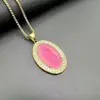 Gold and pink single pendant