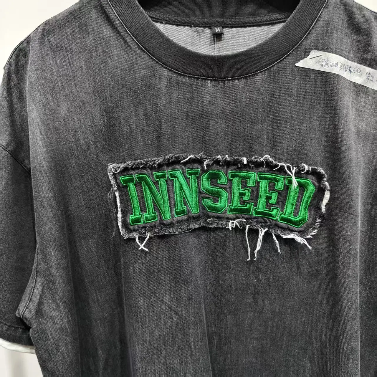 Vintage Acid Washed Men's Custom Logo Distressed Heavyweight 100% Cotton Oversized Knitted Casual Style T Shirt gallery 3