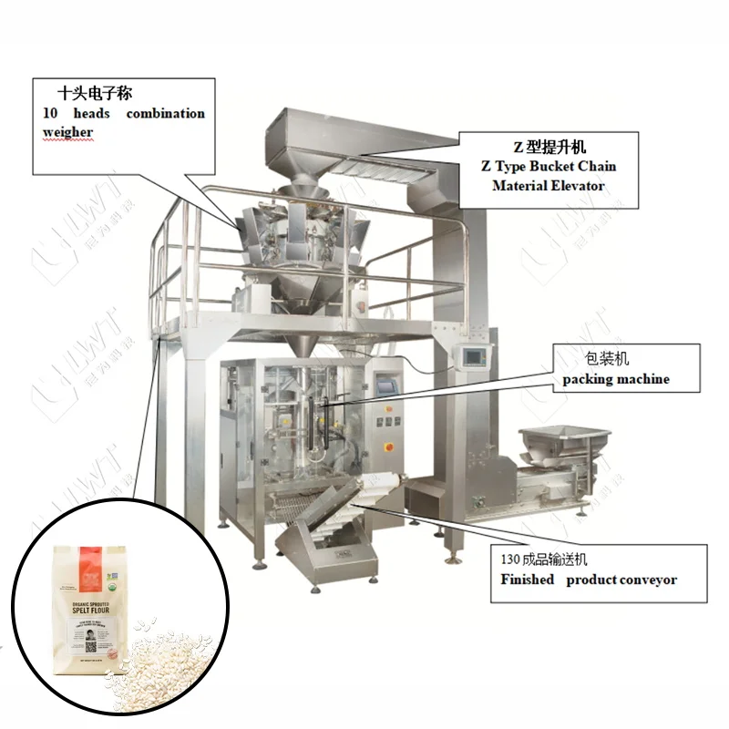 LWT Automatic Vertical Rice Sugar Salt Bagging Machine Rice Grain Bean Cereal Bag Filling Machine 1kg 5kg Sugar Packing Machine