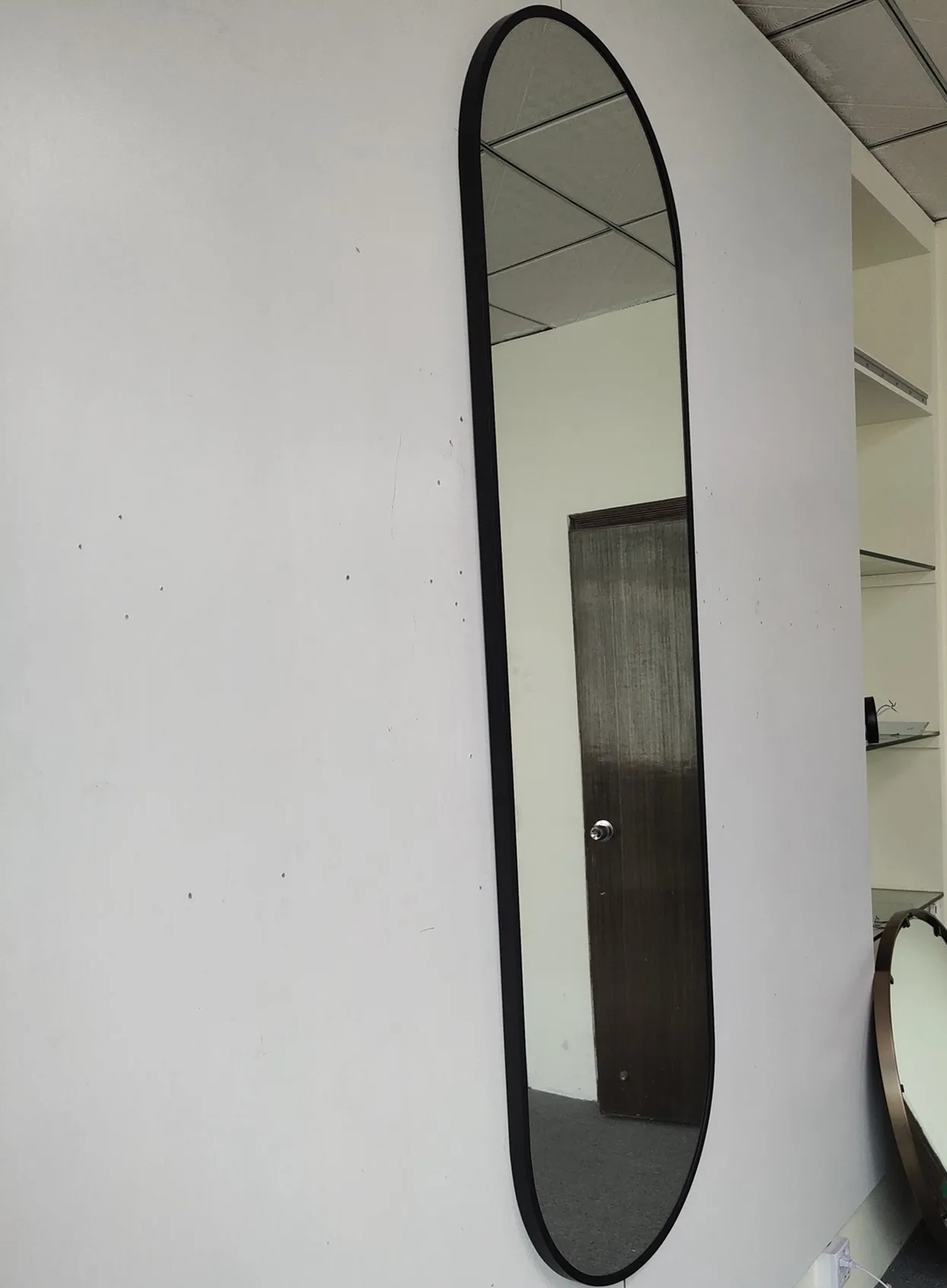 Rectangular Full Length Framed Oval LED Light Mirror Bathroom Decorative Mirror