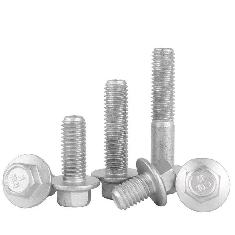 Dacromet M8M10M12M14 M16 Bolts 10.9 Grade External Hexagonal Flange Surface Without Teeth Washer Screw