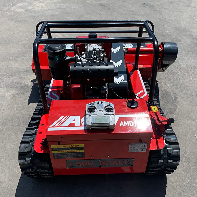 CE/EU/EPA Remote-controlled Tracked Lawn Mower Cutting Width 1200mm Yupu Engine One-key Start 9 Acres Per Hour Robotic Mower