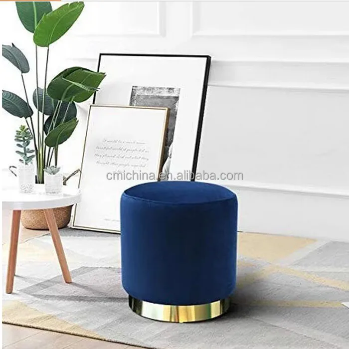 Round Storage Ottoman Vanity Stools & Ottomans Living Room Seat Pouffe