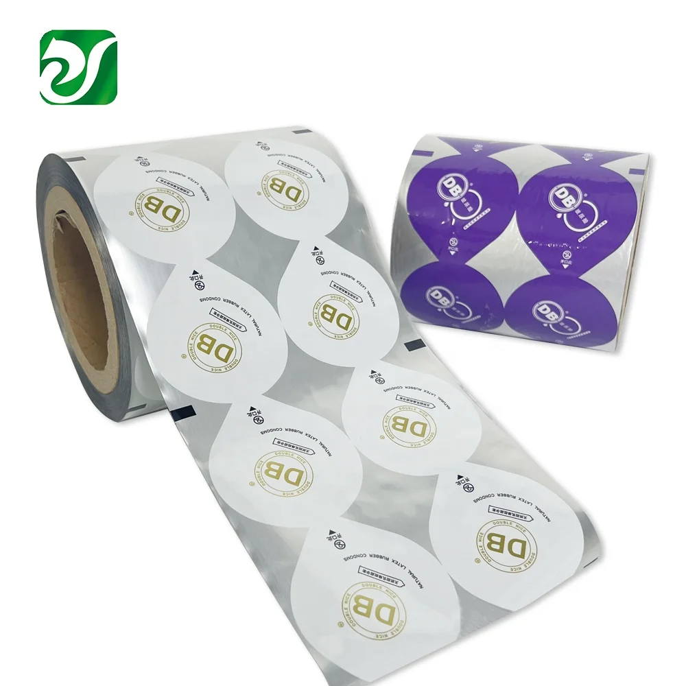 Customize Condoms Foil Cup Lidding Film Laminated Easy Tear Cup Sealing Film Roll