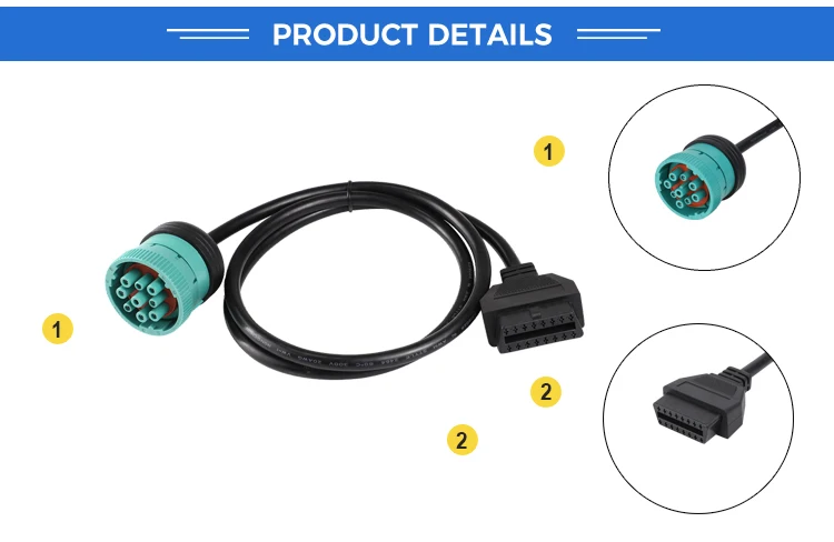 OEM ODM 16Pin Female To J1939 Type2 Male Sae J1939 9 Pin Adapter DB15 Cable manufacture