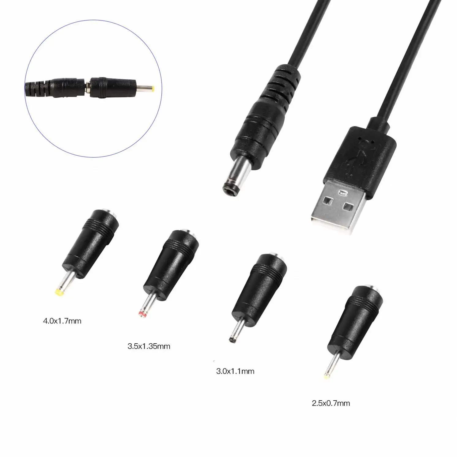 5 в USB-штекер питания постоянного тока, шнур, кабель адаптера для зарядки 5,5x2,1 мм