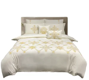 New Embroidered Design Embroidery Bedding Set Duvet Cover Set 6pcs king Size