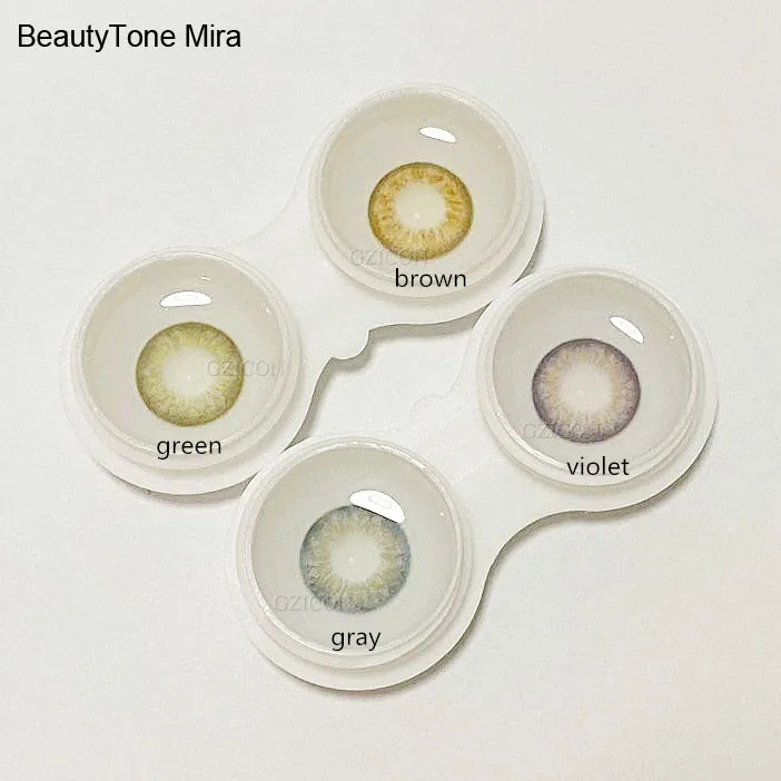 Косметические цветные контактные линзы BeautyTone Mira коричневый 14 диаметров