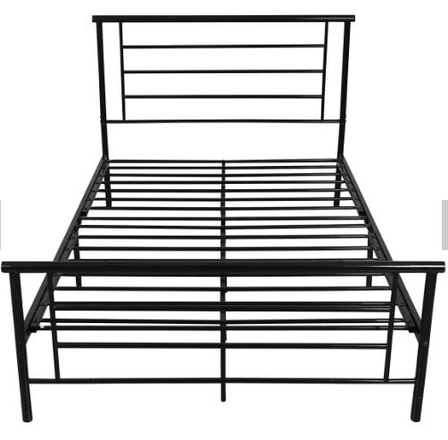 Factory Latest bed design black metal frame platform bed for kids