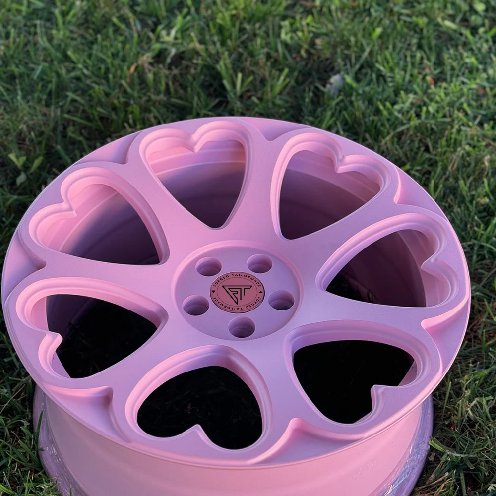 Hanrui Customize Rims 16 17 18 19 20 21 22 Inch Car Alloy Wheels Heart pink Girls Model Alloy Forged Wheel for Luxury Cars