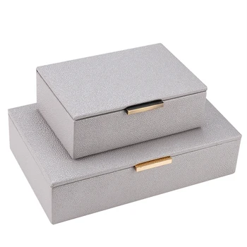 Custom Logo Jewel Unique Rectangle Rings Gifts Products Luxury Packaging Grey Gloss Jewelry Box